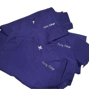 Curry College MA Purple Nursing Scrubs Clinical 3 Sets - Med / Large Fundamental